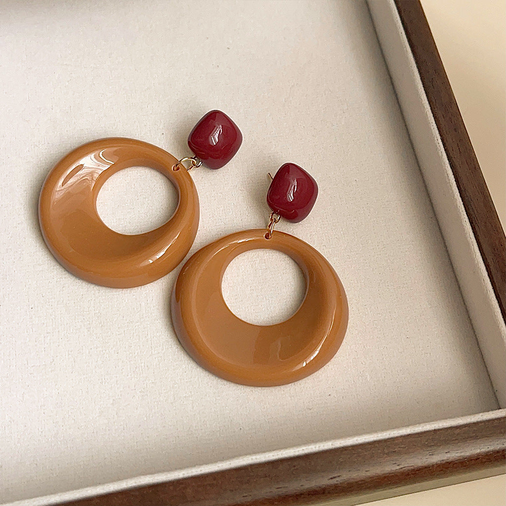 Wholesale Retro Vintage Maillard Cute Acrylic Earrings