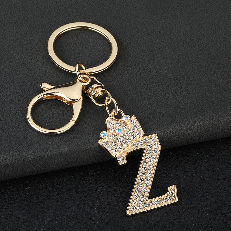 Wholesale  English letters encrusted diamond keychain