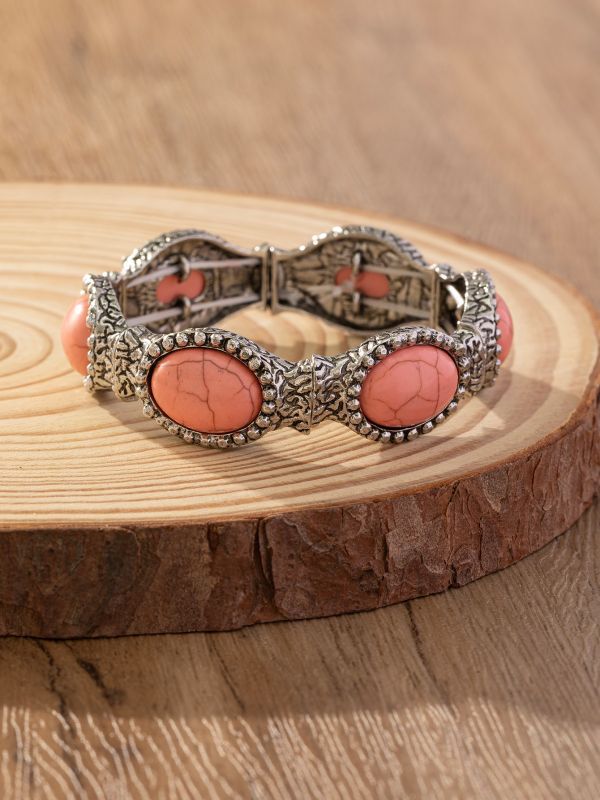 Wholesale Bohemian Oval Pattern Turquoise Bracelet ACC-BT-Gaoz003