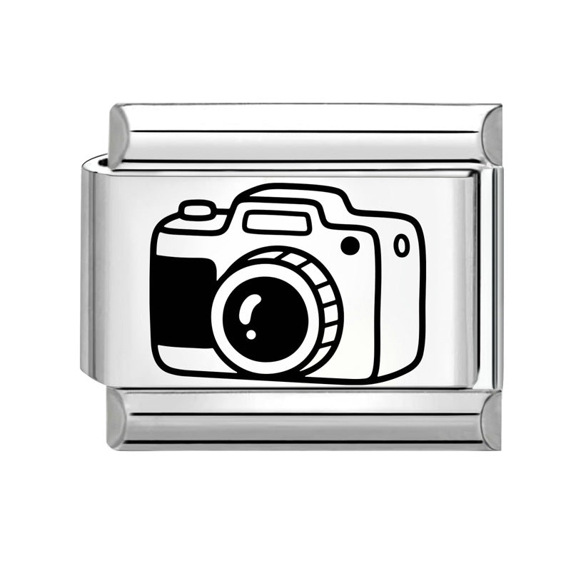 Wholesale 9mm Italian Charm Starter Bracelets DIY Black and white Creative Stainless Steel Composable Bracelet