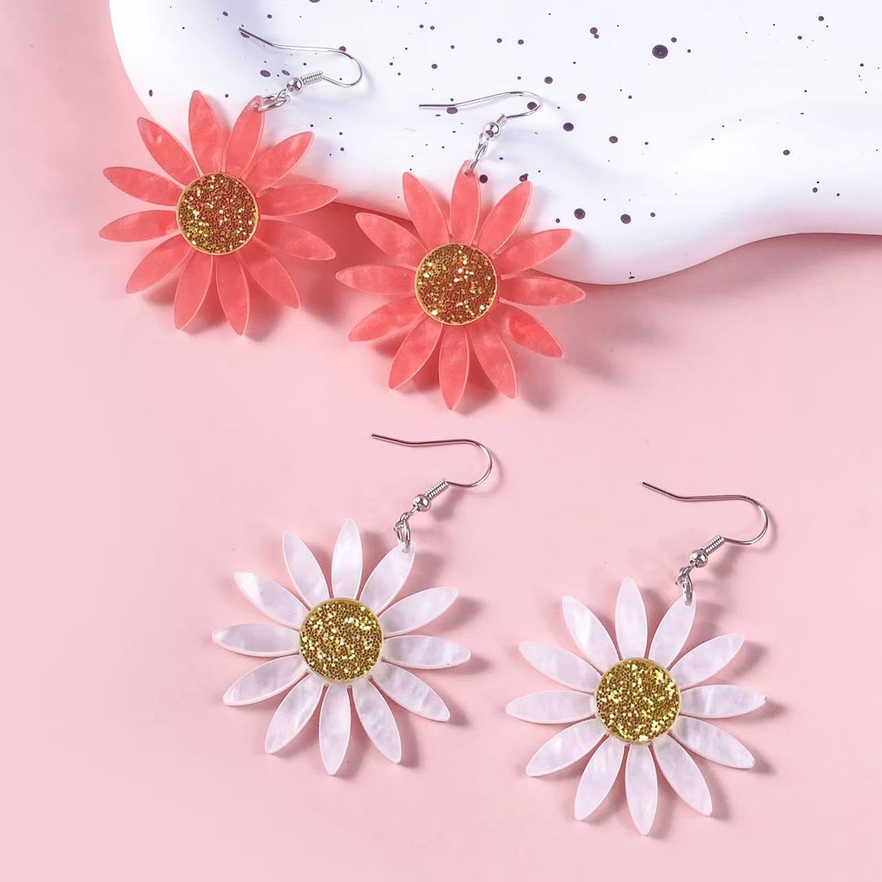 Wholesale Sunflower Acrylic Earrings