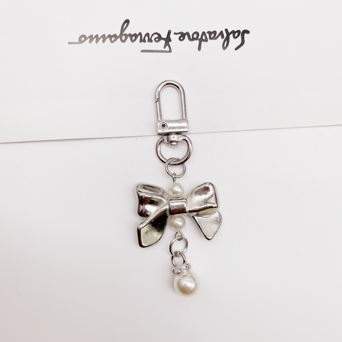 Wholesale Candy Colored Bowknot Texture Keychain Bag Charm Phone Accessory Gift