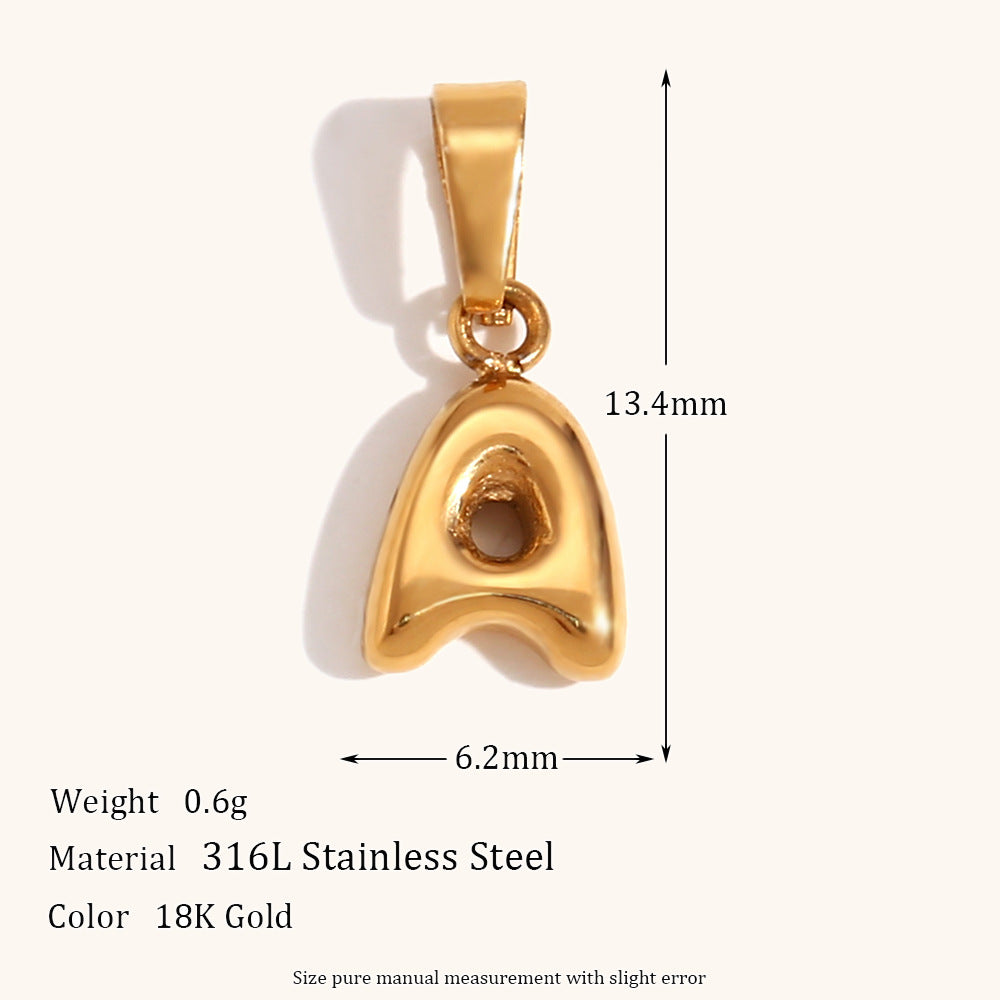Wholesale English Pendant Stainless Steel Plated with 18K Gold Necklace Accessory ACC-NE-DingRan004