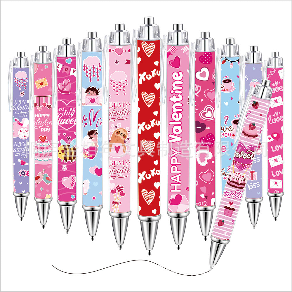 Wholesale Pink Bow Heart Roll Paper Ballpoint Pen