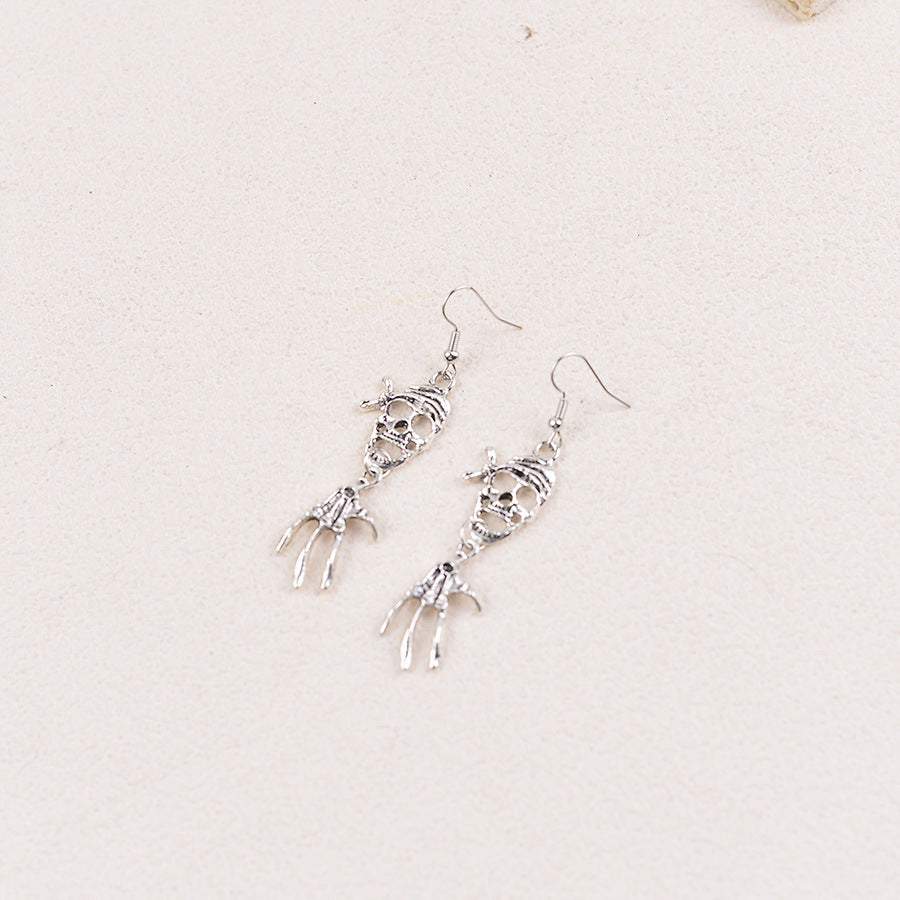 Wholesale Vintage  Palm Skull Pendant Earrings