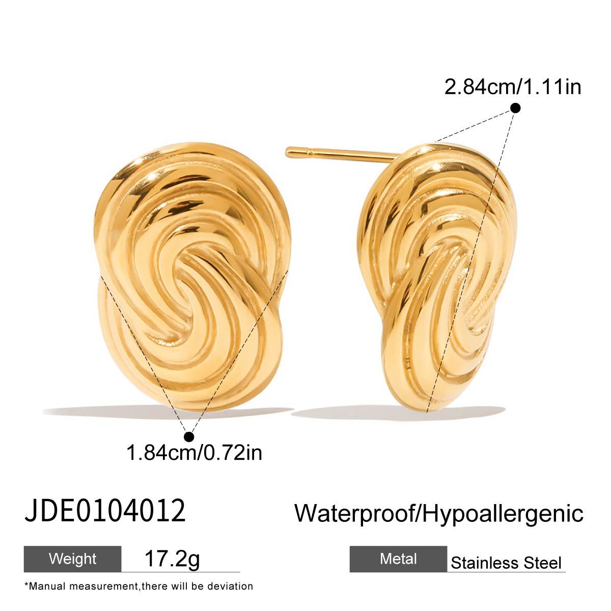 Wholesale 18K Gold Stainless Steel Spiral Wrap Earrings