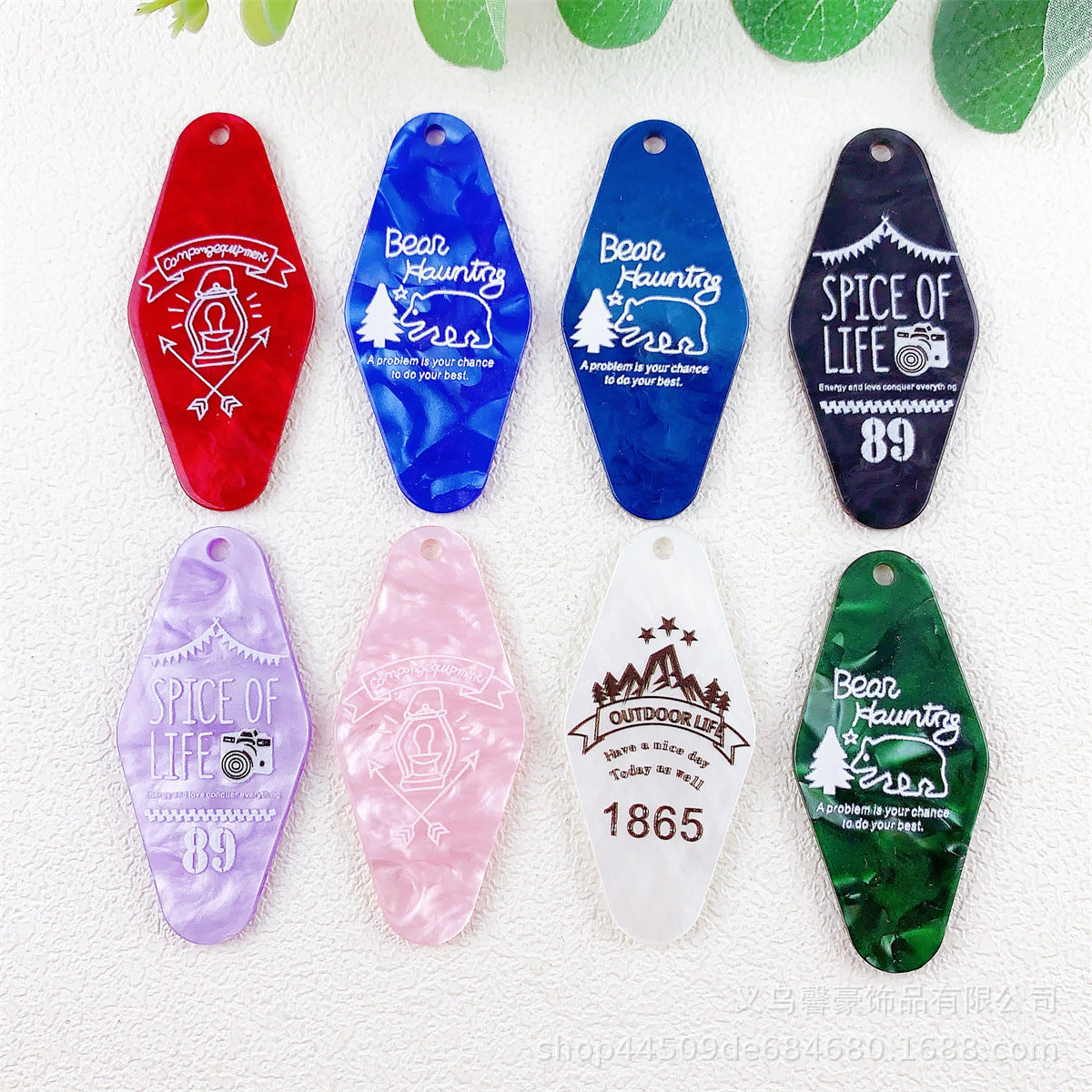 Wholesale 10pcs Acrylic Diamond Nameplate Logo Tag Pendant