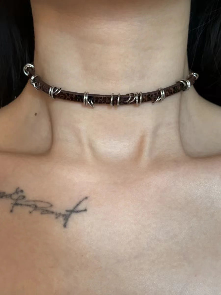 Wholesale Punk Leather Choker Necklace