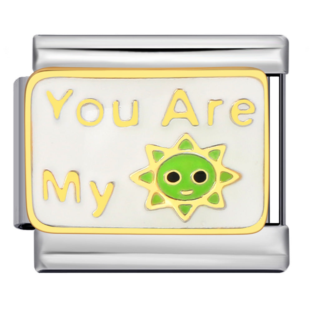 Wholesale Italian modular stainless steel welding dripping oil  DIY bracelet