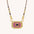 Wholesale Colorful Tarot Square Card Pink Oil Drop Diamond Necklace