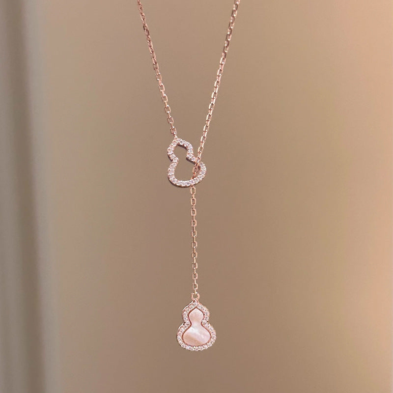 Wholesale Summer Light Luxury Pink Gourd Choker Necklace