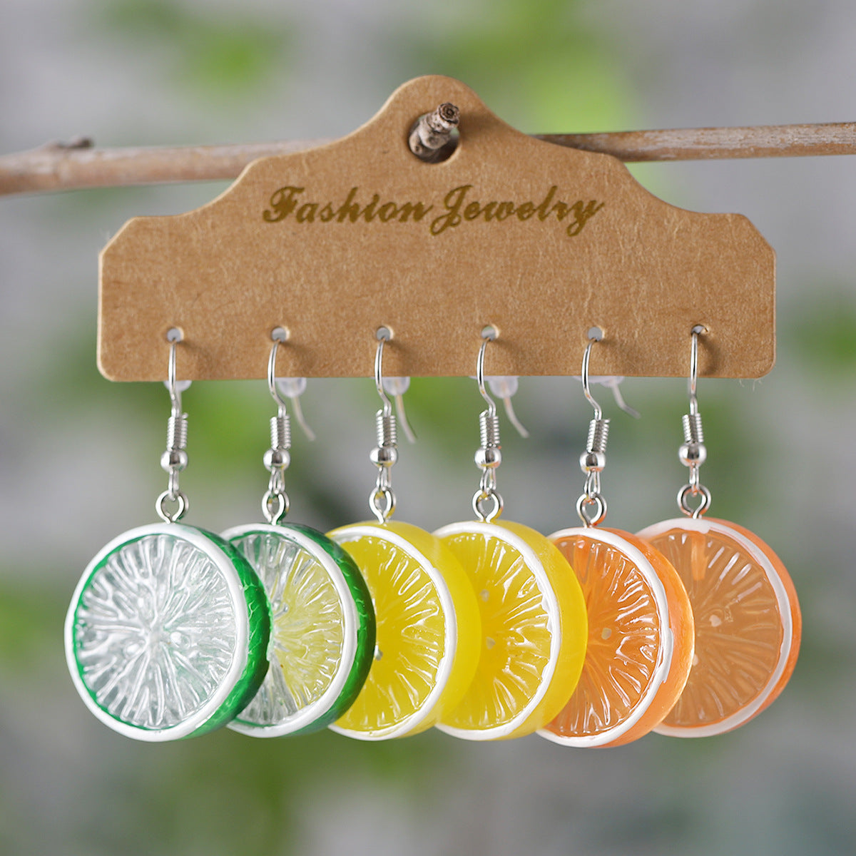 Wholesale Fruit lemon pendant earrings set