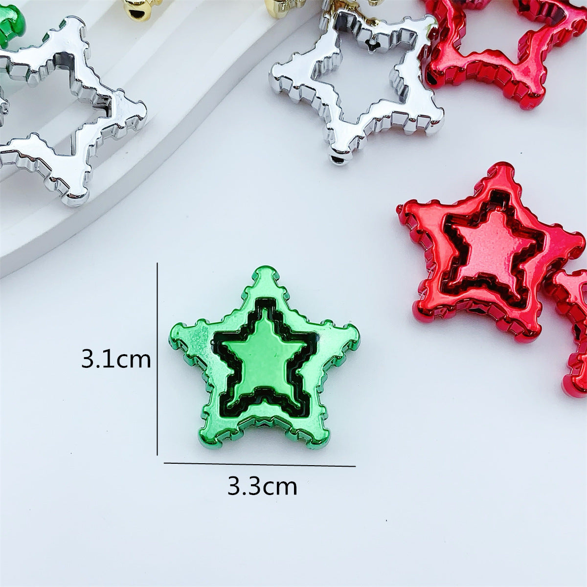 Wholesale 10pcs  Christmas series five-pointed star Focal Beads DIY Bead Accessories