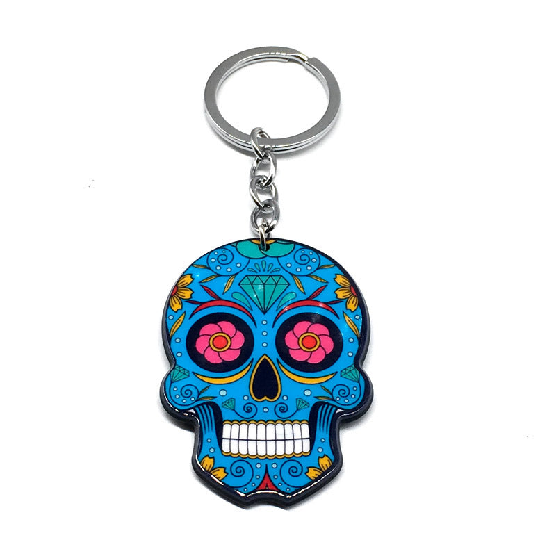 Wholesale Halloween Colorful Acrylic Skull Keychains ACC-KC-Yiyan002