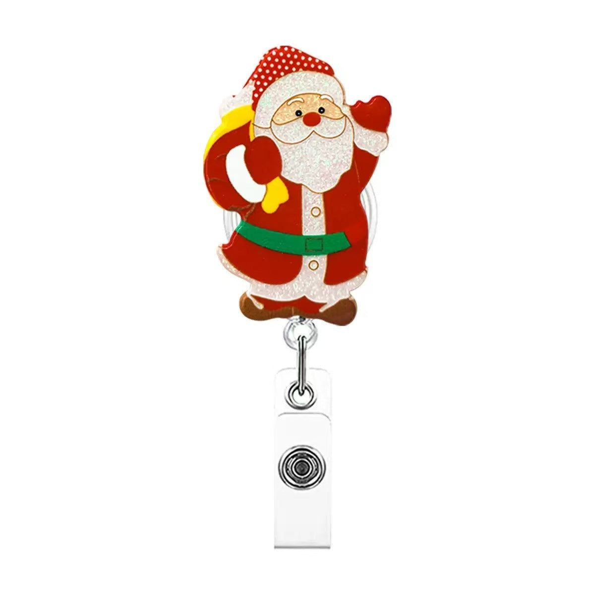 Wholesale acrylic Christmas office staff name tag retractable badge