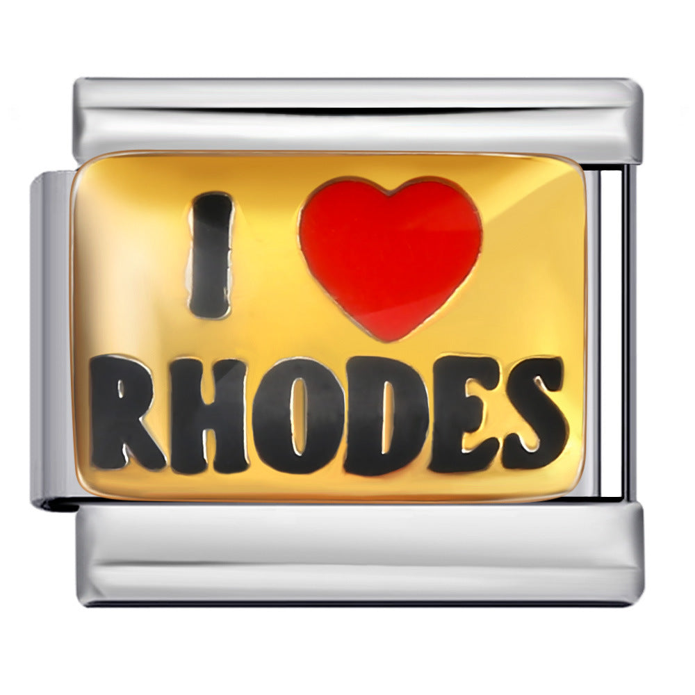 Wholesale  Italian Charm Bracelet Welded Gold Plated Oil Drop DIY ElasticStainless Steel Composable Bracelet