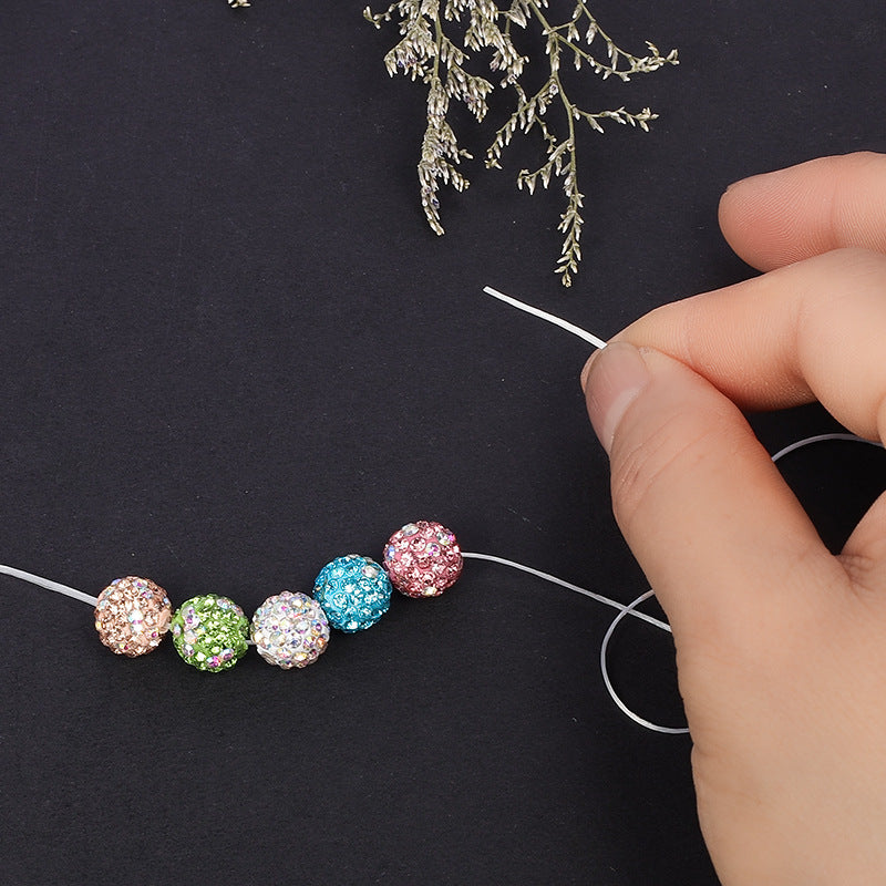 Wholesale 100pcs White Elastic Beaded Rope Handmade Beaded Elastic Jewelry Line Diy Accessories ACC-KC-NanT001