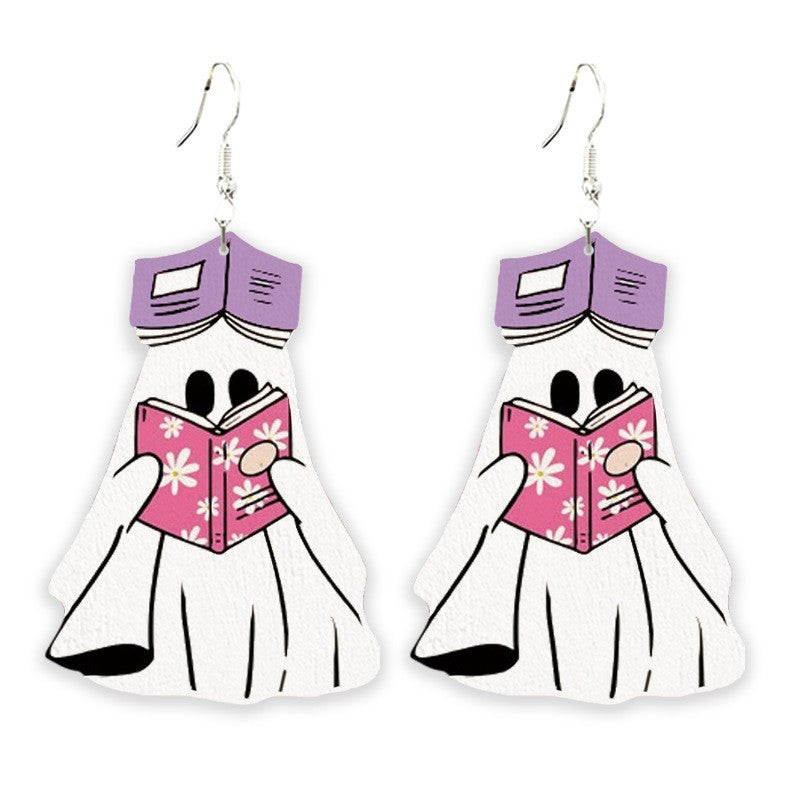 Wholesale 4pcs Cute Ghost Candy Jar Acrylic Earrings