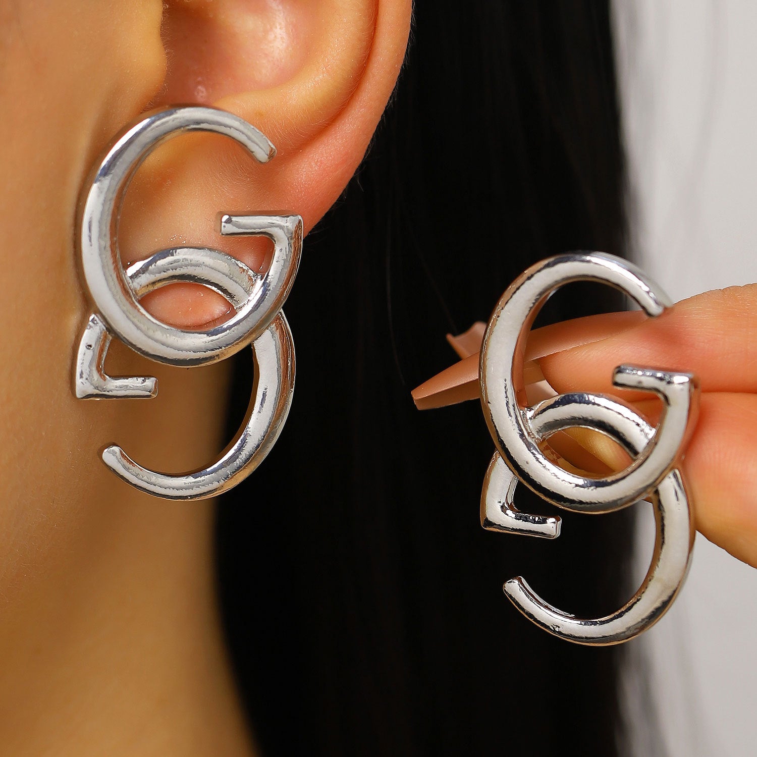 Wholesale European Style Double G Letter Alloy Earrings Stylish Jewelry Accessory for Daily Use