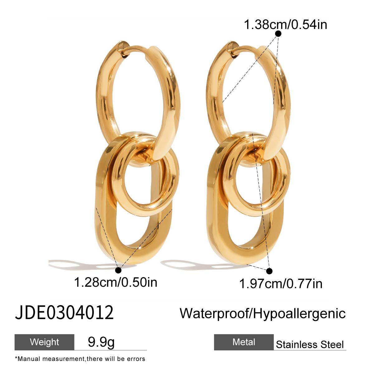 Wholesale 18K Gold Stainless Steel Round Oval Ring Pendant Earrings