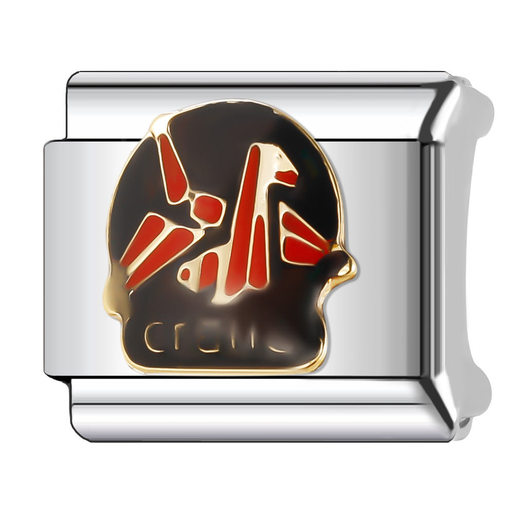 Bracelet de charme italien en gros de 9 mm Série d'avion à boule de bricolage Bracelet composable en acier inoxydable