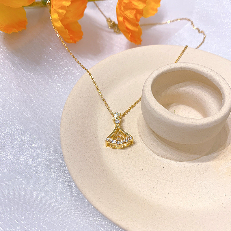 Wholesale Electroplated Titanium Steel Necklace Micro-embedded Clavicle Chain Choker Necklace ACC-NE-Xiyue003