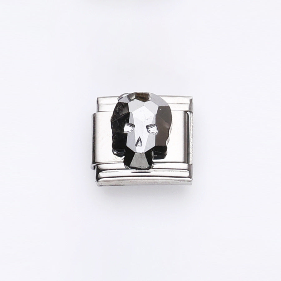 Wholesale 10pcs Italian Charm Bracelet 9mm DIY Splicing Cross Rose Stainless Steel Composable Bracelet