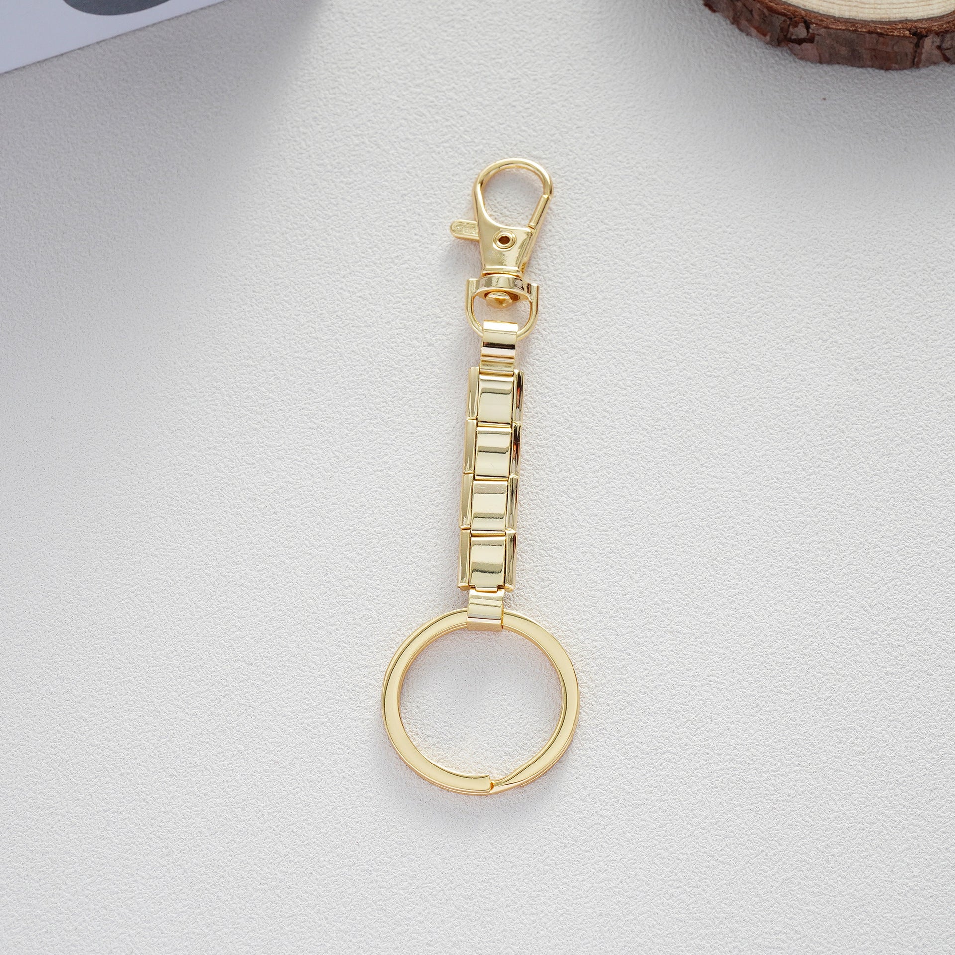 Wholesale 5pcs Stainless steel gold plated Italian charm keychain