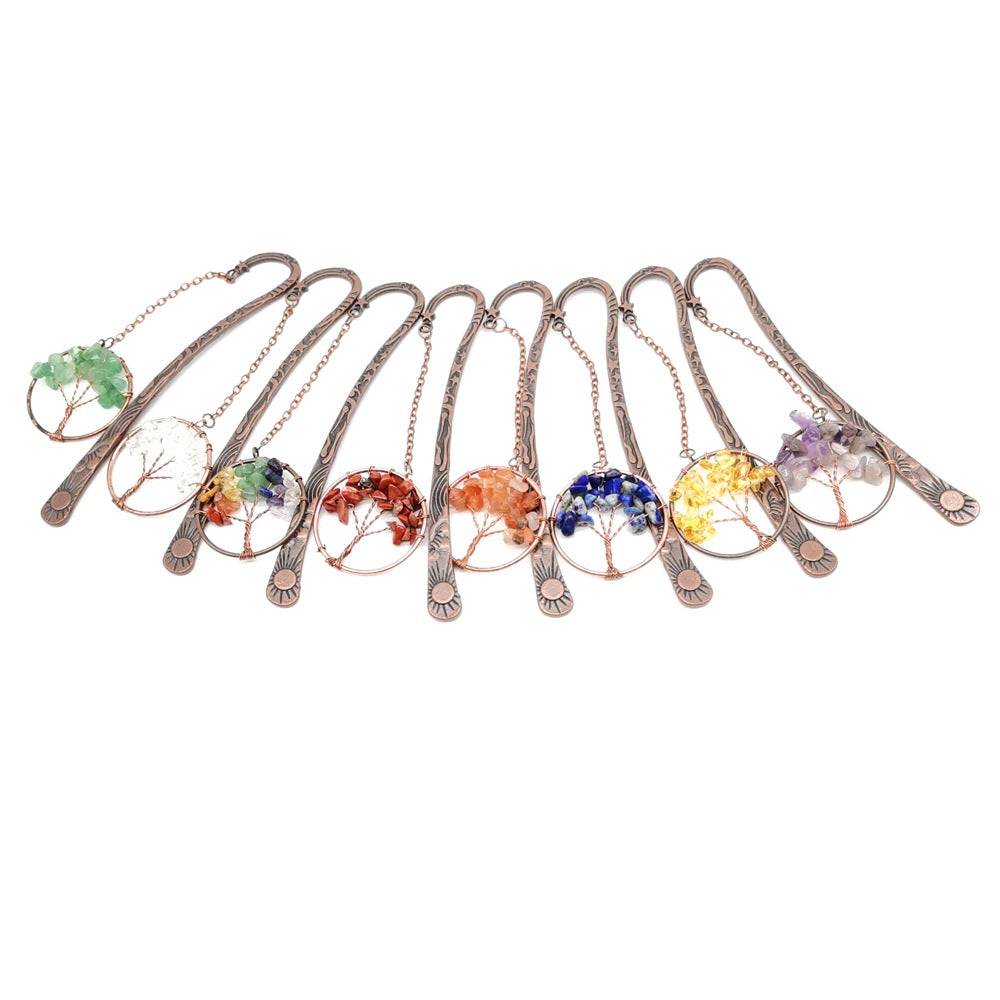 Wholesale Natural Gravel Crystal Tree of Life Bookmarks ACC-BM-HanX002