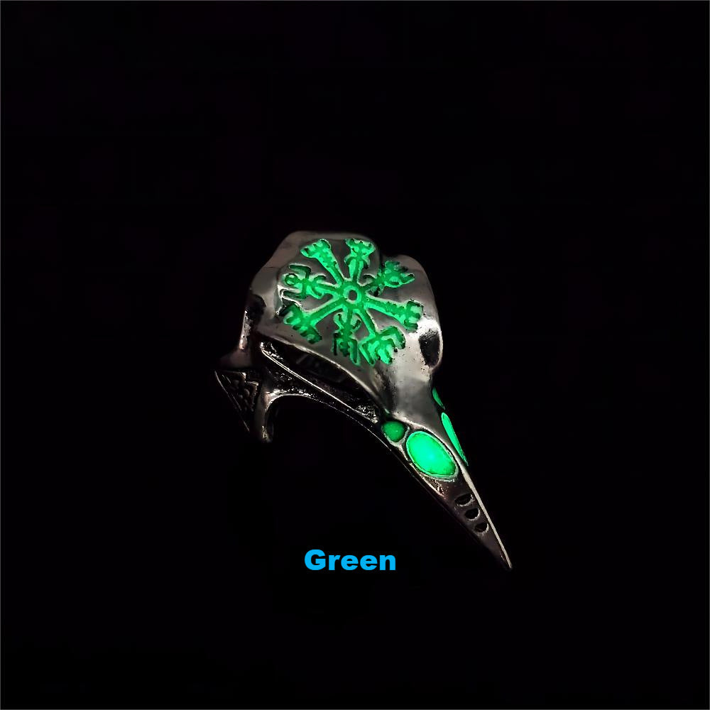 Wholesale  skull luminous ring Eagle mouth ring