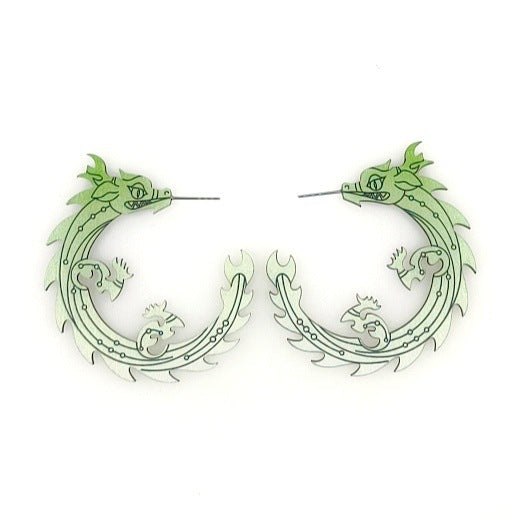 Wholesale Creative C-shaped Wood Gradient Earrings ACC-ES-Yinx007