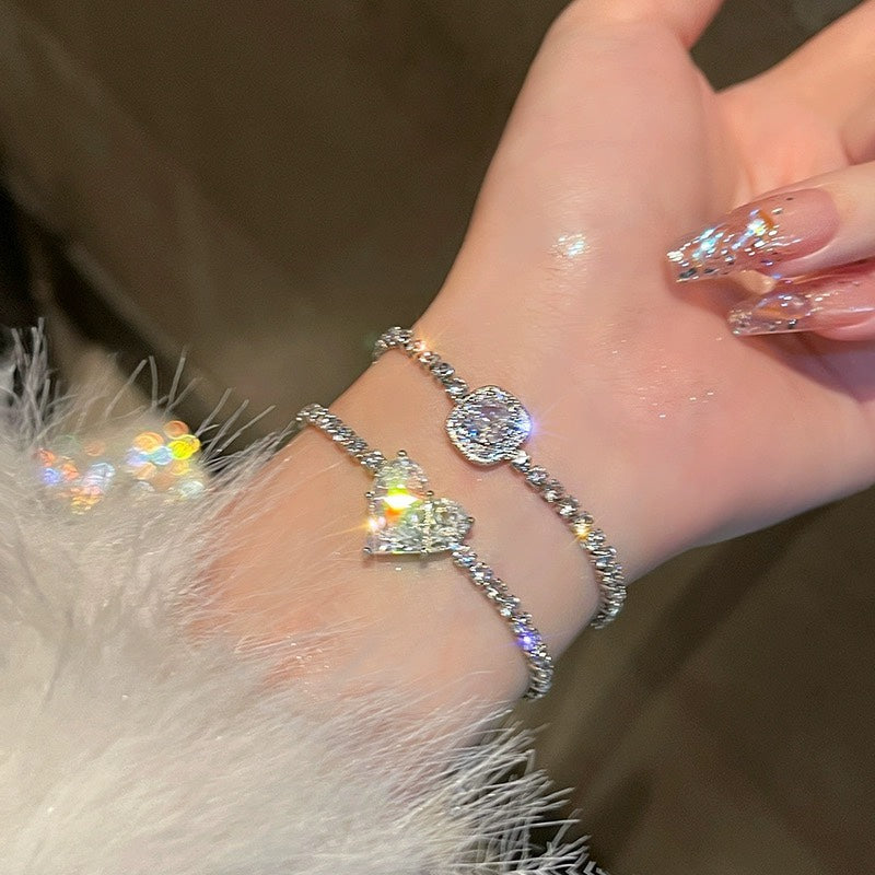 Wholesale Super Shiny Love Zircon Bracelet