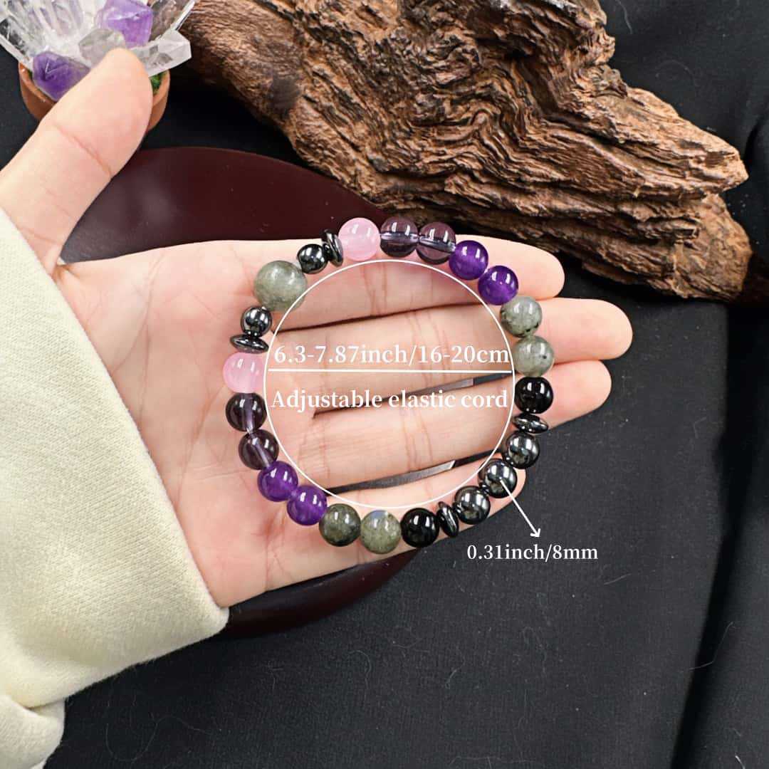 Wholesale Amethyst Hematite Crystal Bracelet