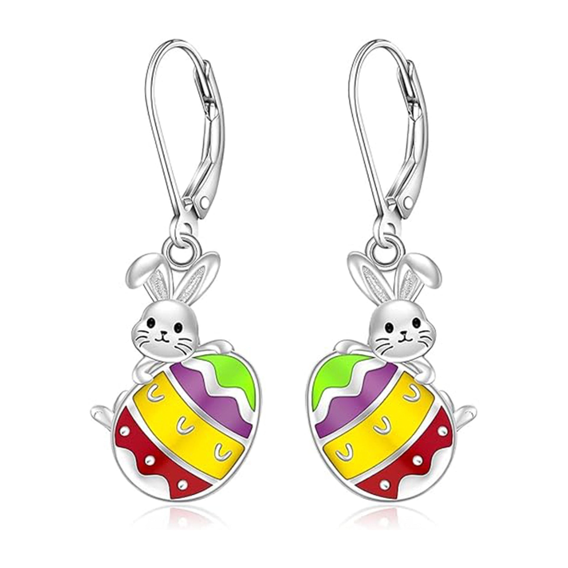 Wholesale Egg Bunny Pendant Cute Easter Earrings