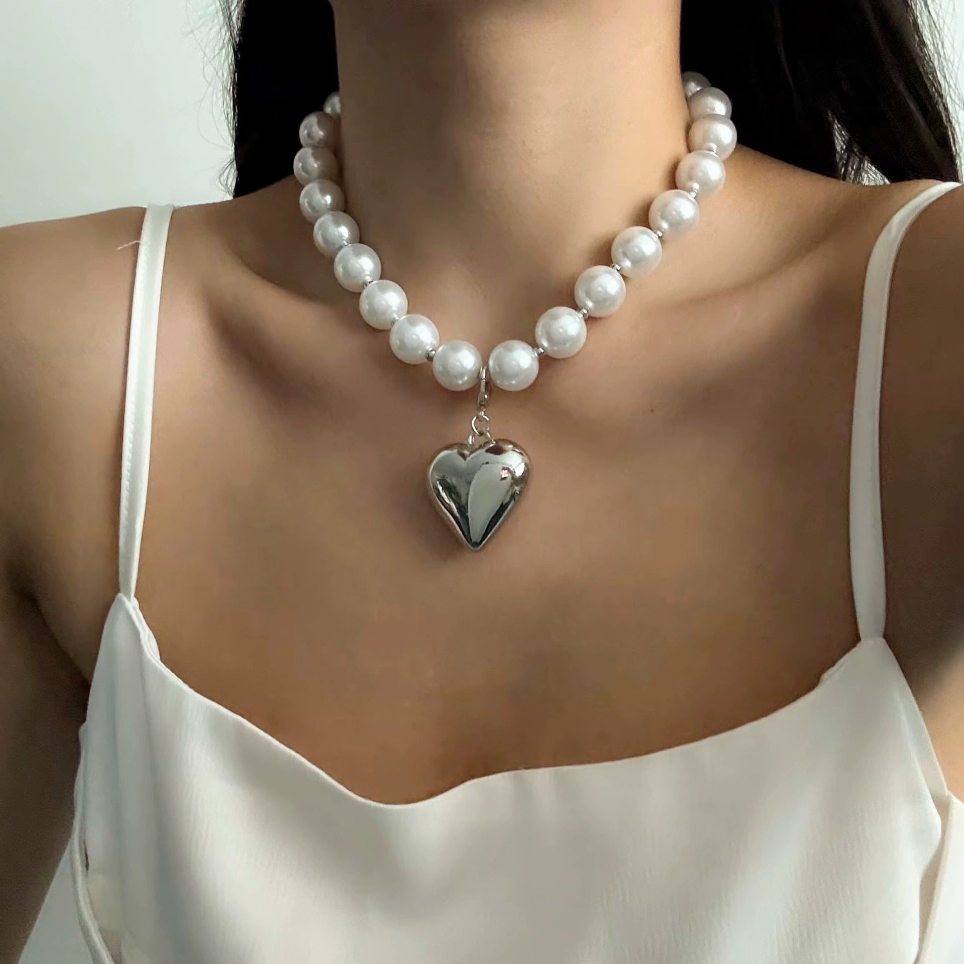 Wholesale  Big Bead Punk Collar Collar Chain Geometric Beads Beaded Necklace