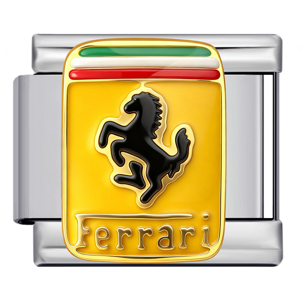 Wholesale Italian Charm Bracelet 9mm DIY Car Logo Series   Creative Stainless Steel Composable Bracelet