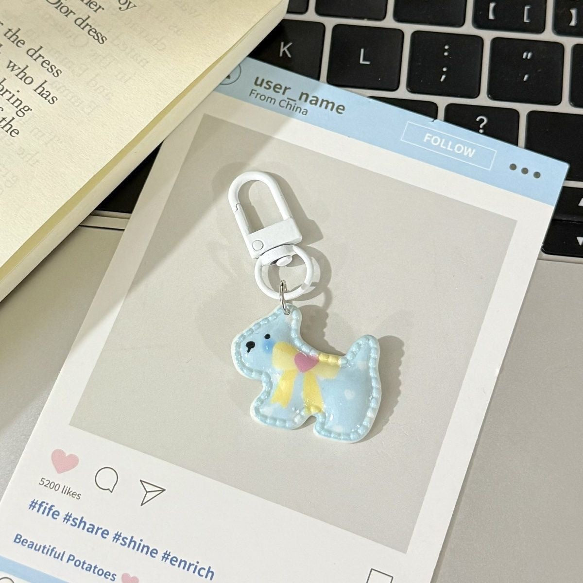 Wholesale Plastic Resin Cartoon Little Animal Keychain Bag Charm - Cute Bear Pig Keyring for Backpack Student Gift