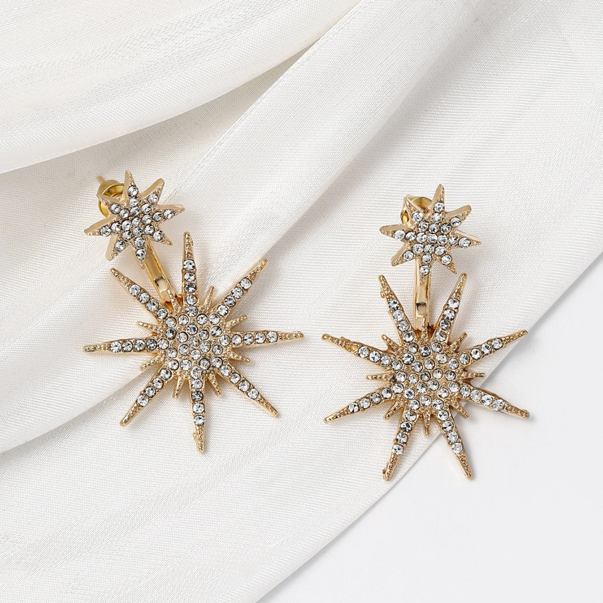 Wholesale Zinc Alloy Snowflake Six-Pointed Star Earrings Stylish Jewelry Accessory for Everyday Wear