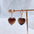 Wholesale 14K gold-wrapped lovely  red agate Crystal semi-precious stone peach heart-shaped earring