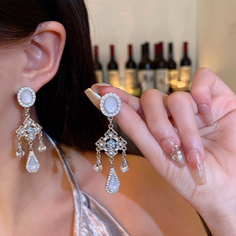 Wholesale Super Flash Water Drop Zircon Earrings