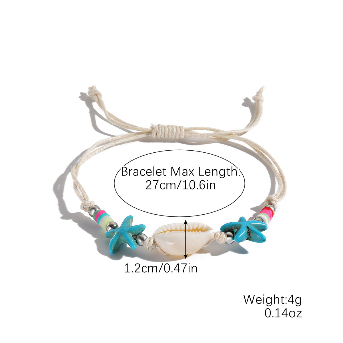 Wholesale Ocean Themed Handmade Braided Bracelet Adjustable Shell Conch Charm Unisex Everyday Wear