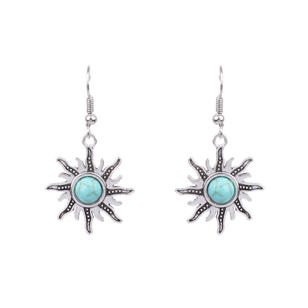 Wholesale Beach Resort Style Alloy Geometric Acrylic Turquoise Earrings for Women ACC-ES-MoMo002