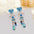 Wholesale silver needle blue water ripple heart earrings