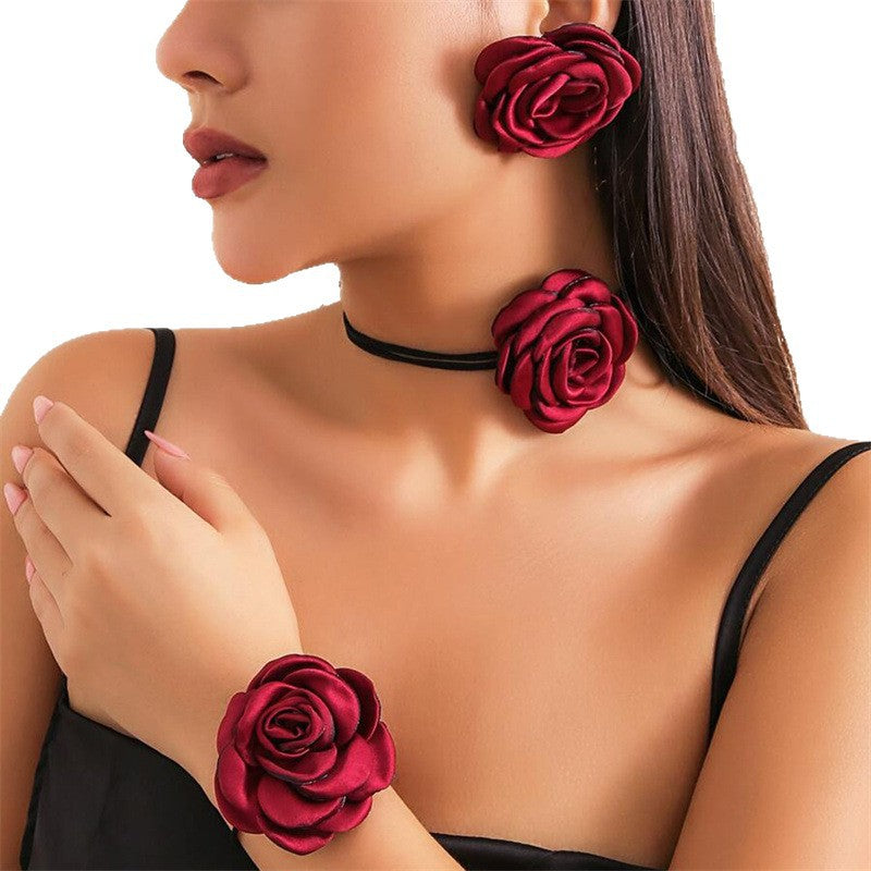 Wholesale Rose Camellia Choker Wrist Necklace
