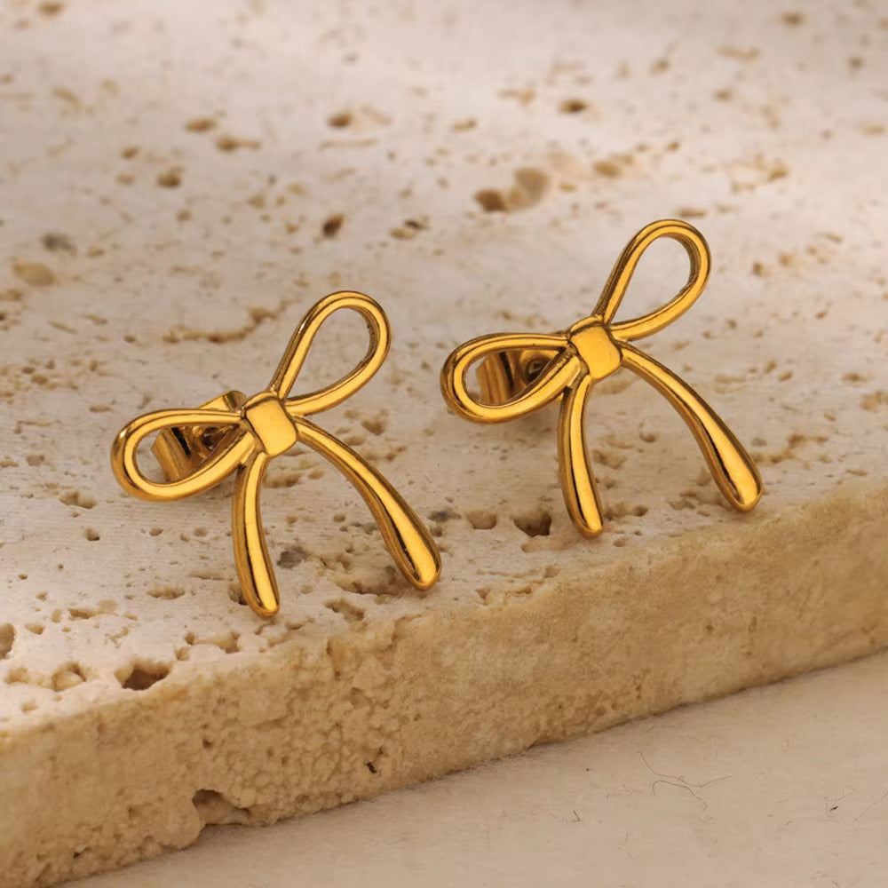 Wholesale Stainless steel bow earrings