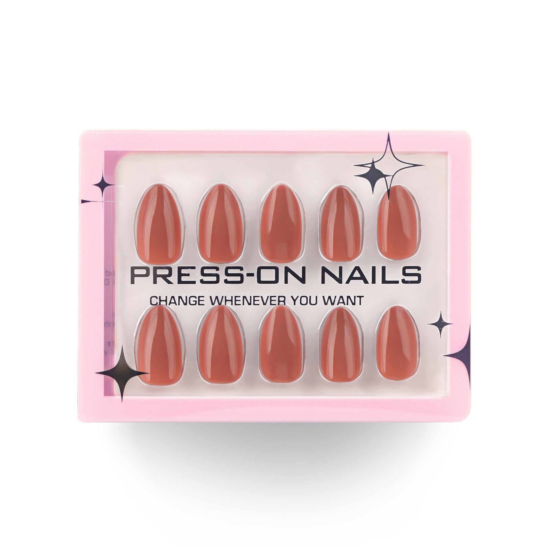 Wholesale 24 Pieces/box Pure Brown Bow Nails Kits Nail Stickers