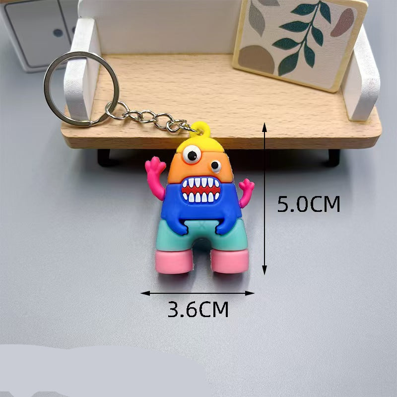 Wholesale Silicone Cartoon Monster Keychains