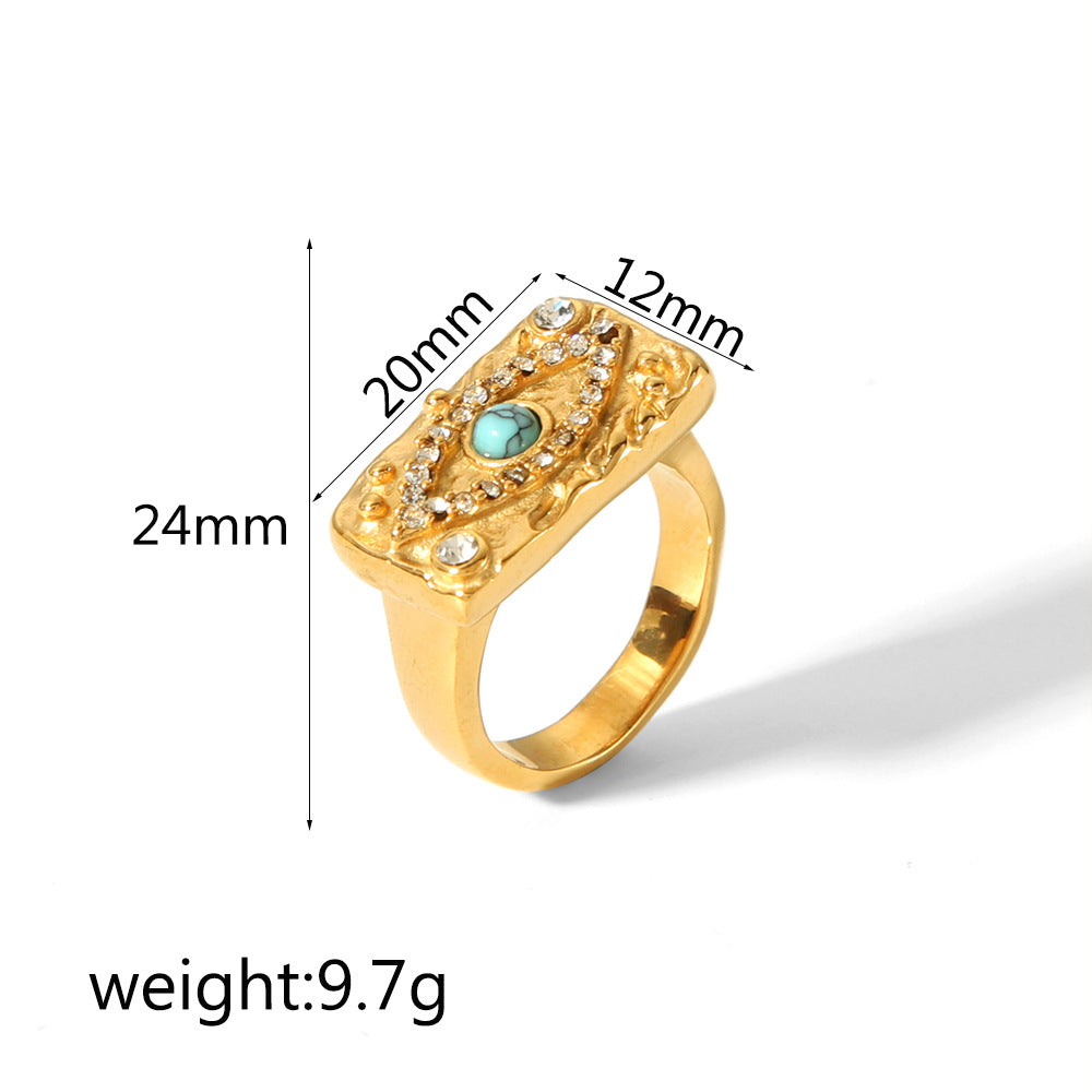 Wholesale Stainless steel Light Luxury Vintage Design Personalized Fashion Ring