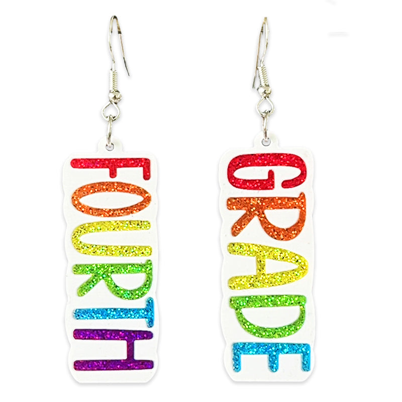 Wholesale Shiny colored earrings with words