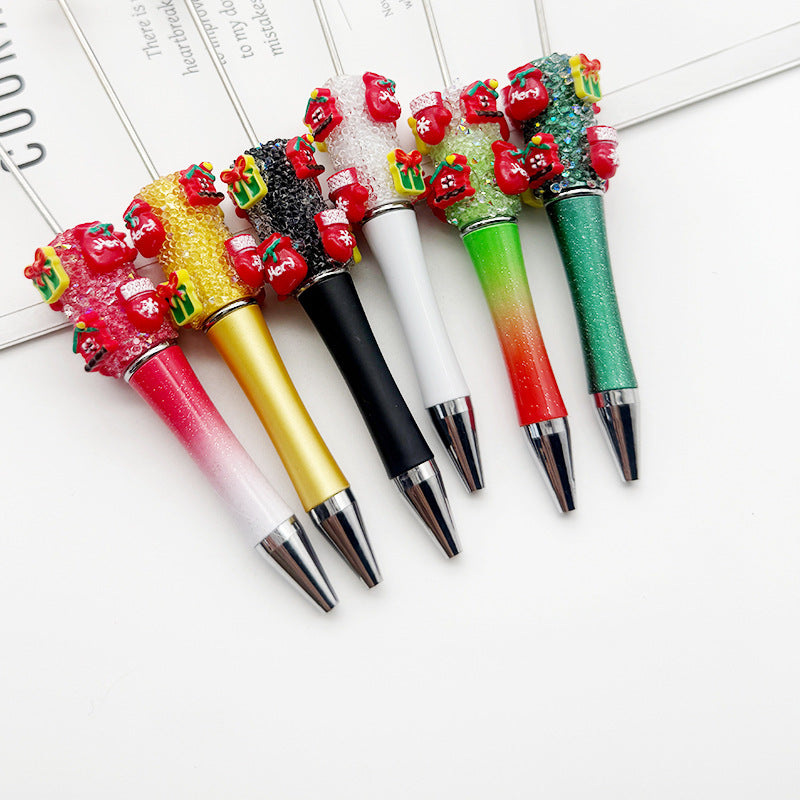 Wholesale  10pcs Christmas sugar beaded pen rhinestone stars sugar pen